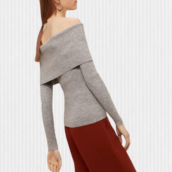Wilfred Sweaters - Wilfred Grey Croquis Off the Shoulder Sweater Small